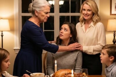 “YOUR LATE HUSBAND SIGNED THE HOUSE OVER TO US. YOU GET NOTHING.” SHE ANNOUNCED IT AT THANKSGIVING DINNER LIKE SHE WAS READING A WEATHER REPORT. I SET MY FORK DOWN AND SAID, “YOU SHOULD TELL THEM… OR SHOULD I?” HER SMILE STOPPED. MY SON WHISPERED, “MOM. PLEASE DON’T.”